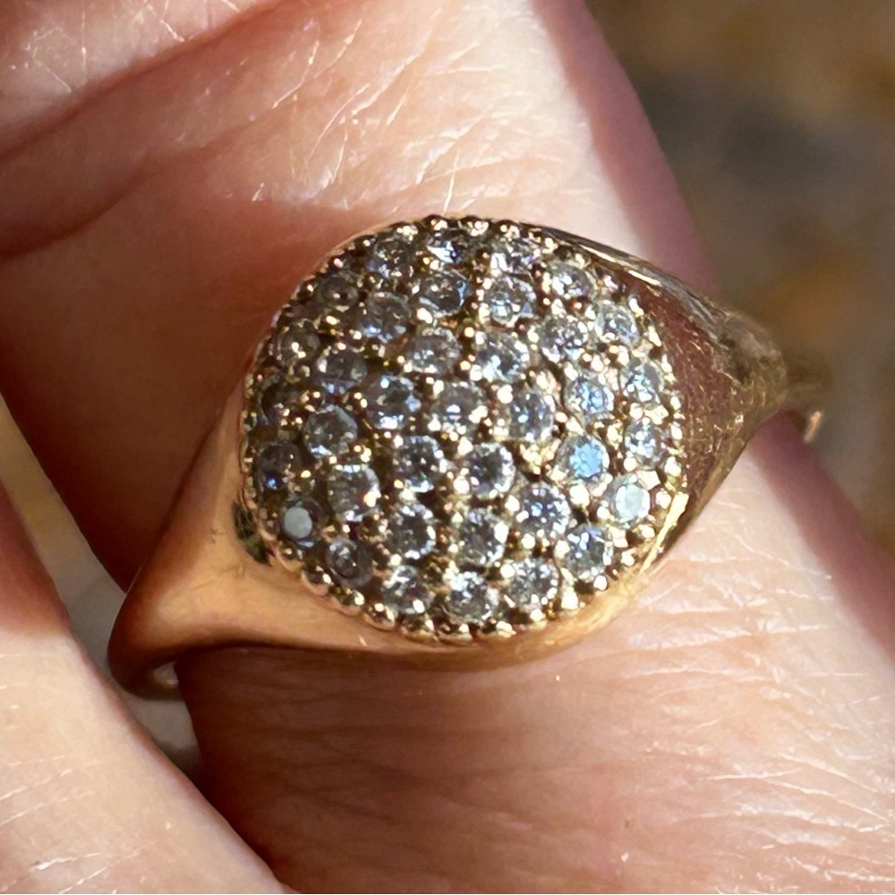 Pandora 18 K Yellow Gold Pavé Cluster Ring with Natural Diamonds